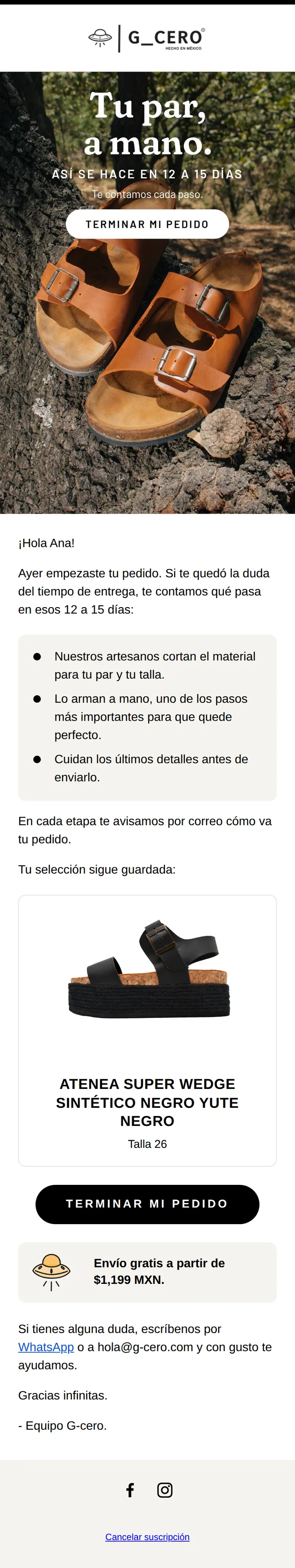 Segundo correo: tu par, a mano